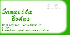 samuella bohus business card